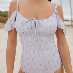 Ivy City Co Maise One Piece in Blue Ditsy Floral